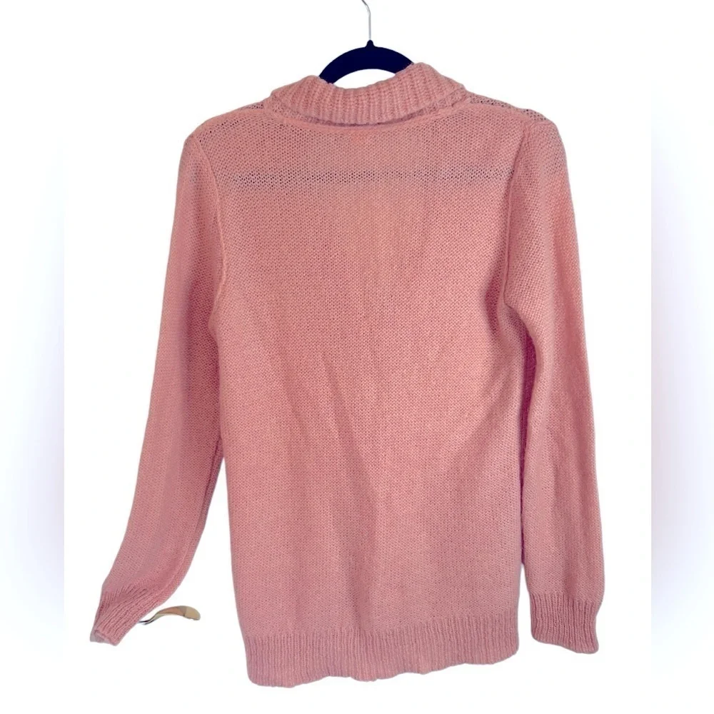 J. Crew Blush Pink Mohair Wool Blend Dolce Shawl Collar Sweater Women’s Sz Med